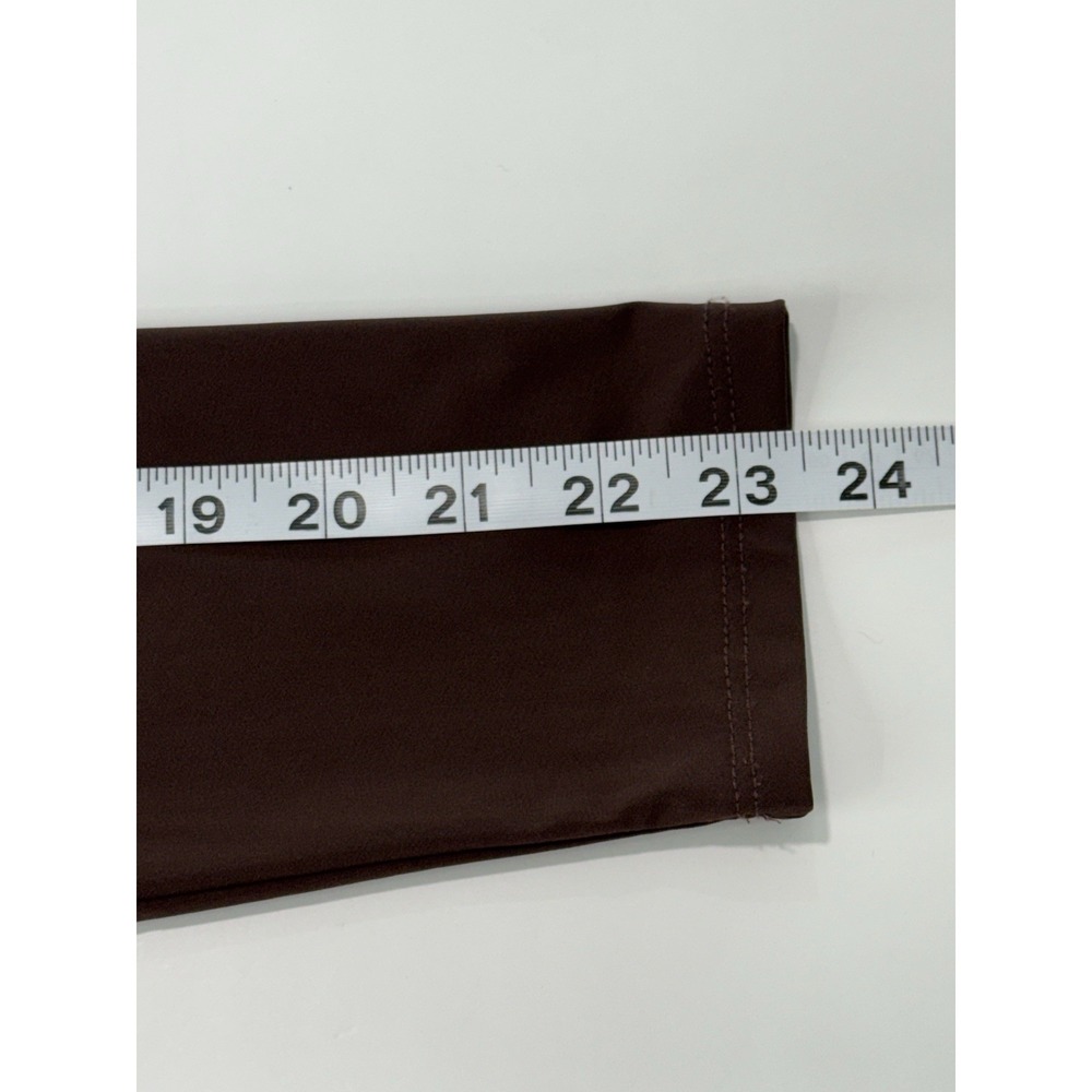 Ecru Top Genuine Leather Long Sleeve Chocolate Brown Long Sleeves Size S/M - Picture 11 of 11